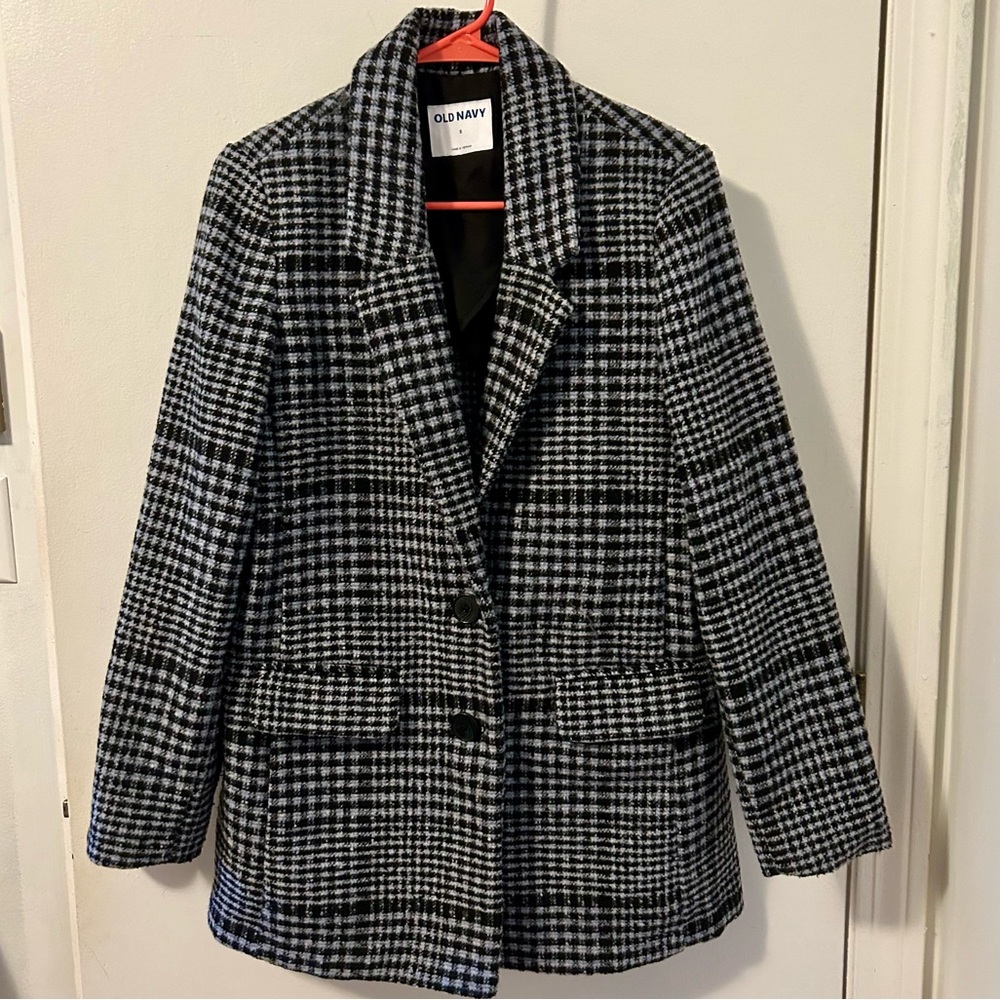 Stylish, striking, Soft-Brushed Plaid Car Coat from Old Navy, size Small
